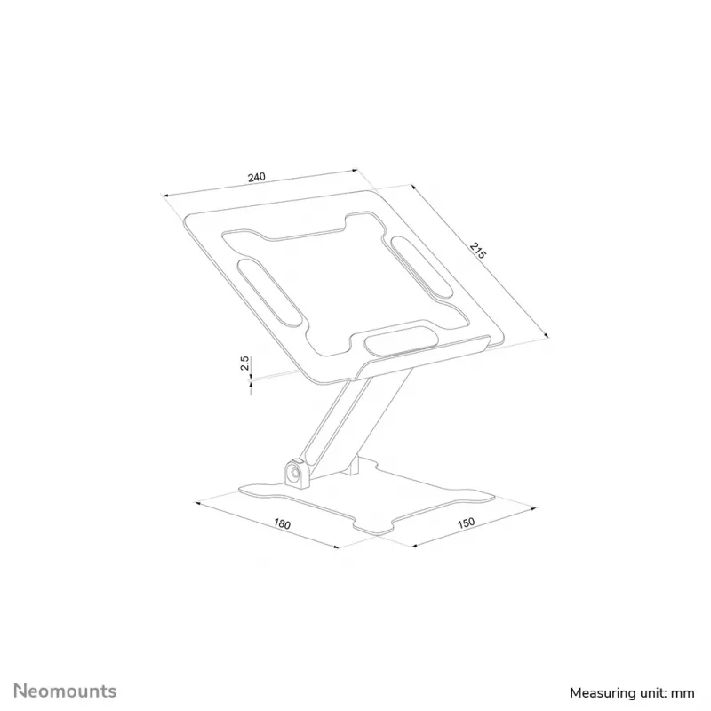 Neomounts DS20-740BL1 Podstawka pod laptopa 11-15 cali - regulowana wysokość - składana - kompaktowa - uniwersalna