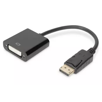 Przewód adaptera DisplayPort DIGITUS ASSMANN, DP - DVI (24+5) M/F, 15cm z blokadą, zgodny z DP 1.2, CE, czarny