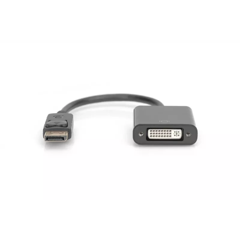 Przewód adaptera DisplayPort DIGITUS ASSMANN, DP - DVI (24+5) M/F, 15cm z blokadą, zgodny z DP 1.2, CE, czarny