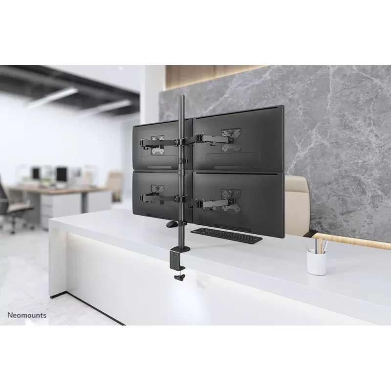 Neomounts FPMA-D550D4Czarny ramię do monitora 13-32 inch, zacisk/przelotka, 6 kg, 33 cm (13 inch), 81,3 cm (32 inch), 100 x 100 mm, czarny