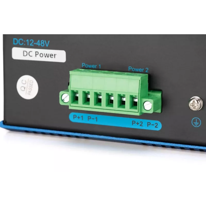 DIGITUS Industrialny przełącznik Gigabit Ethernet PoE 8+2 porty, 8 portów GE PoE RJ45, 2 porty GE SFP