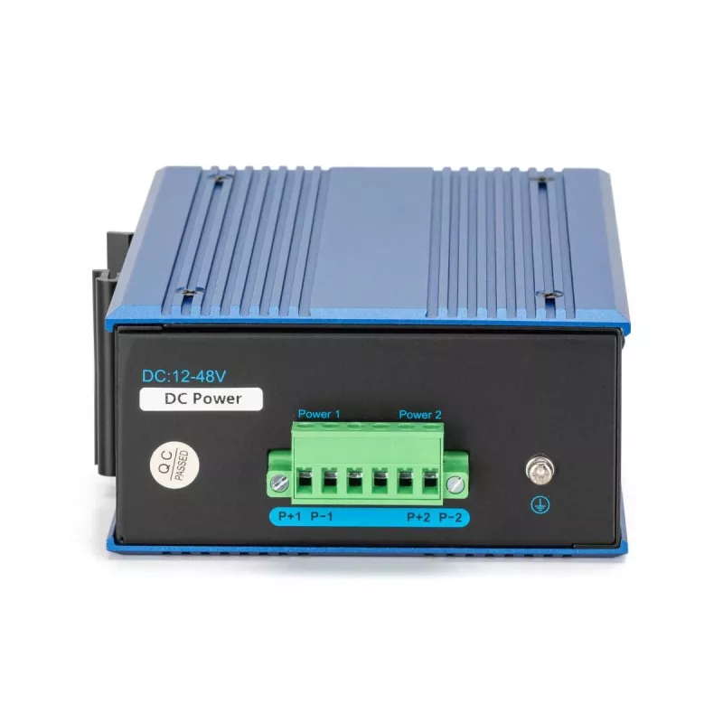 DIGITUS Industrialny przełącznik Gigabit Ethernet PoE 8+2 porty, 8 portów GE PoE RJ45, 2 porty GE SFP