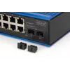 DIGITUS Industrialny przełącznik Gigabit Ethernet PoE 8+2 porty, 8 portów GE PoE RJ45, 2 porty GE SFP