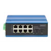 DIGITUS Industrialny przełącznik Gigabit Ethernet PoE 8+2 porty, 8 portów GE PoE RJ45, 2 porty GE SFP