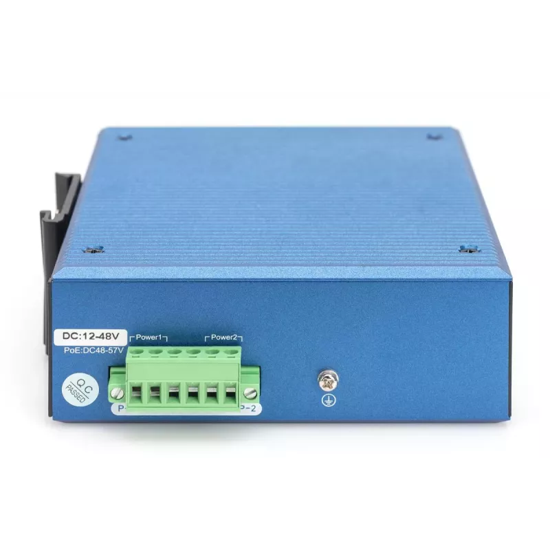 DIGITUS Przemysłowy 8+2-portowy zarządzalny przełącznik Gigabit Ethernet L2 PoE 8xGE RJ45 + 2 porty SFP IEEE802.3at (30W)