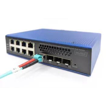 Przełącznik przemysłowy DIGITUS 8+4SFP+ L2 zarządzalny Gigabit Ethernet PoE