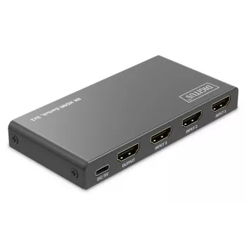 Przełącznik HDMI DIGITUS 3x1. 8K/60Hz (4:4:4). HDR. HDCP 2.3