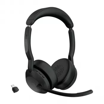 Jabra Evolve2 55 - Link380c UC Stereo, Bezprzewodowy, Biuro/Centrum telefoniczne, 20 - 20000 Hz, 130 g, Słuchawki, Czarny