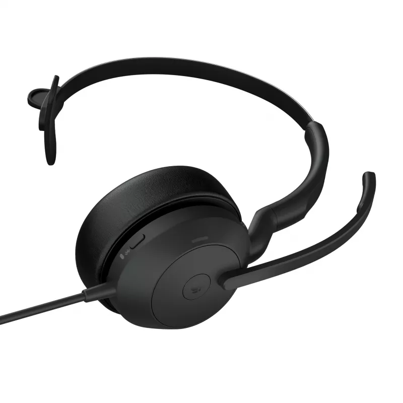 Jabra Evolve2 50 - USB-A MS Mono, przewodowy, 20 - 20000 Hz, biuro/centrum telefoniczne, 127 g, słuchawka, czarny