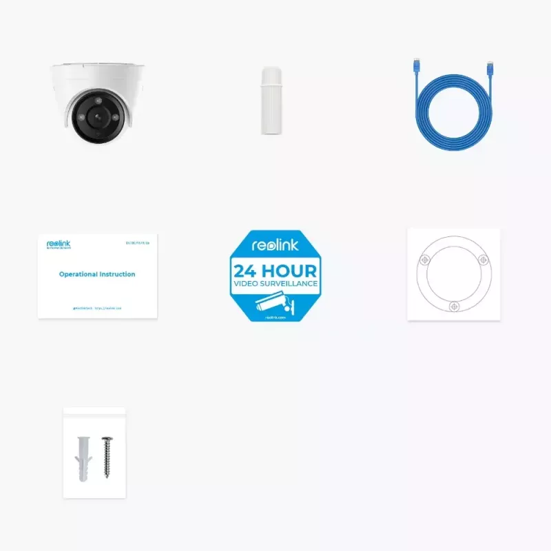Kamera bezpieczeństwa IP Reolink P434 4K, kopułkowa, 8 MP, 3840×2160, PoE/DC, 2,8–8 mm, IR noc 30 m, microSD do 256 GB