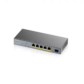 Zyxel GS1350-6HP-EU0101F przełącznik sieciowy Zarządzalny L2 Gigabit Ethernet (10/100/1000) Power over Ethernet (PoE) Szary