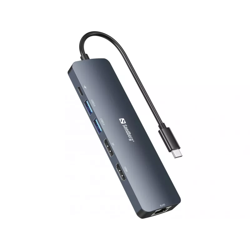 Sandberg USB-C 8K Display Dock USB 3.2 Gen 1 Type-C 100W Power Delivery