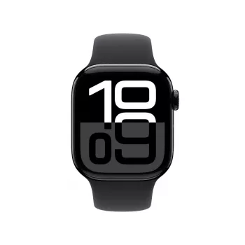 Smartwatch Apple Watch Series 10 GPS 42mm Jet Black Aluminium Case z czarnym paskiem Sport Band - S/M