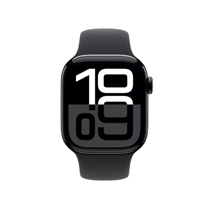 Smartwatch Apple Watch Series 10 GPS 42mm Jet Black Aluminium Case z czarnym paskiem Sport Band - S/M