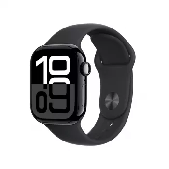Smartwatch Apple Watch Series 10 GPS 42mm Jet Black Aluminium Case z czarnym paskiem Sport Band - S/M