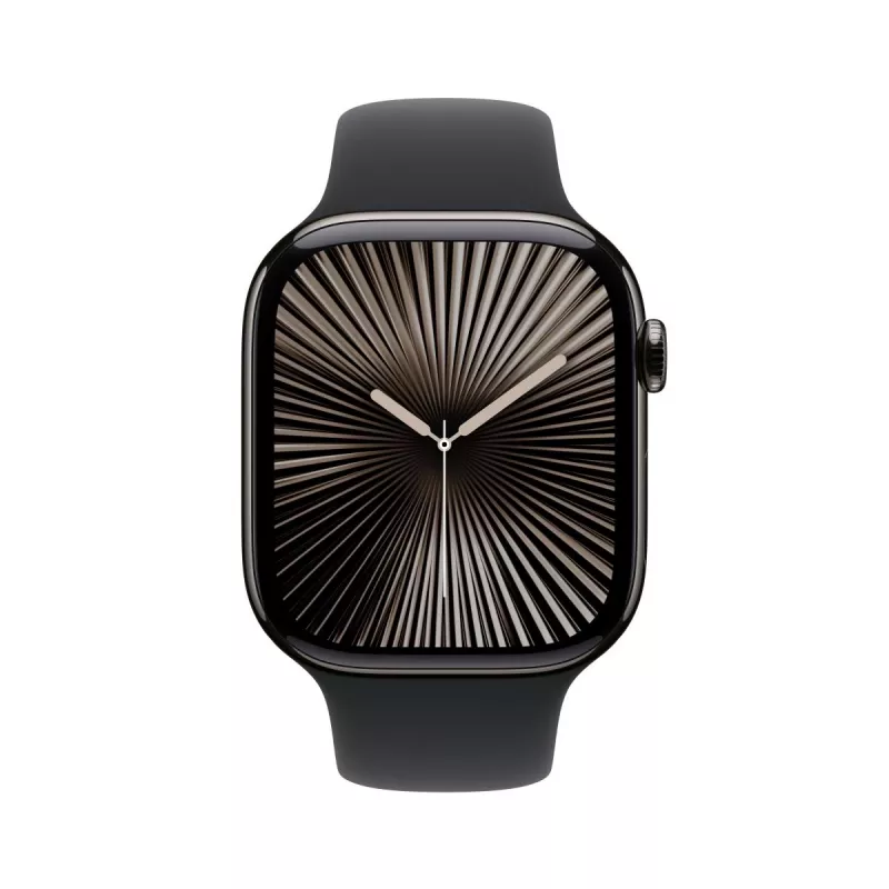 APPLE Watch Series 10 GPS + Cellular 46mm Koperta z tytanu w kolorze Slate z czarnym paskiem Sport Band – M/L