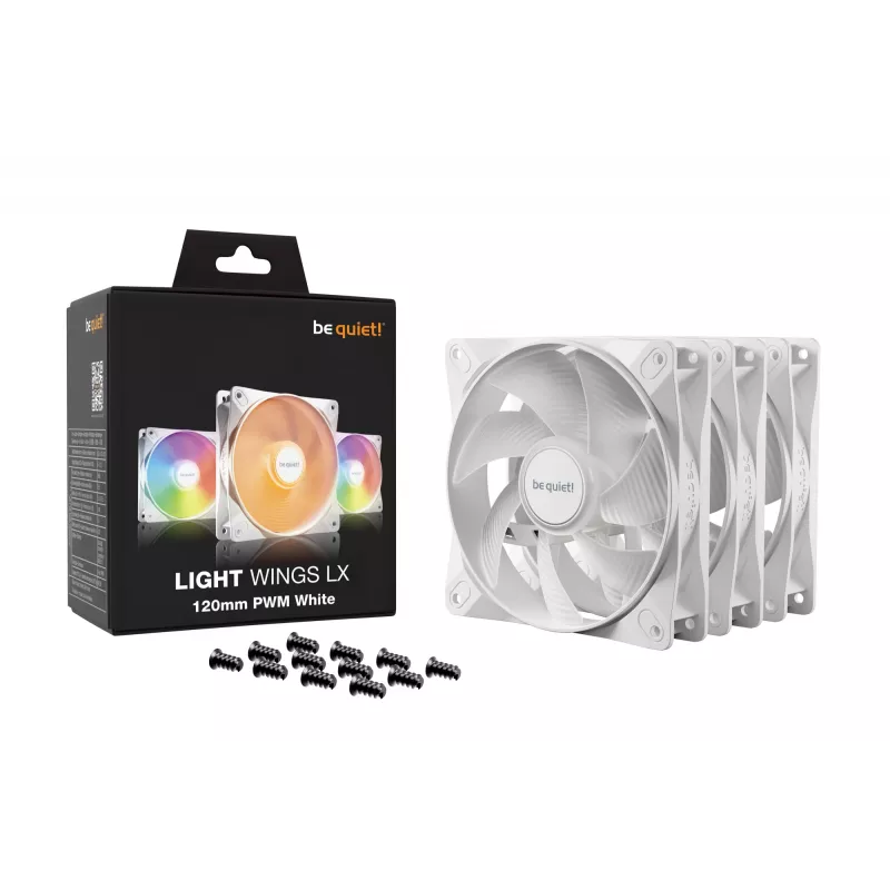 be quiet! LIGHT WINGS LX 120mm PWM 3-Pack Biały Wentylator do obudowy komputera 12 cm 3 szt.