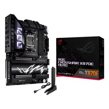 Płyta główna ASUS ROG CROSSHAIR X870E HERO — AMD X870E, gniazdo AM5, ATX, 4× DDR5 DIMM, 192GB, Wi‑Fi 7, Bluetooth 5.4