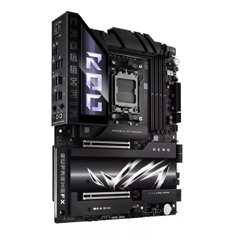 Płyta główna ASUS ROG CROSSHAIR X870E HERO — AMD X870E, gniazdo AM5, ATX, 4× DDR5 DIMM, 192GB, Wi‑Fi 7, Bluetooth 5.4