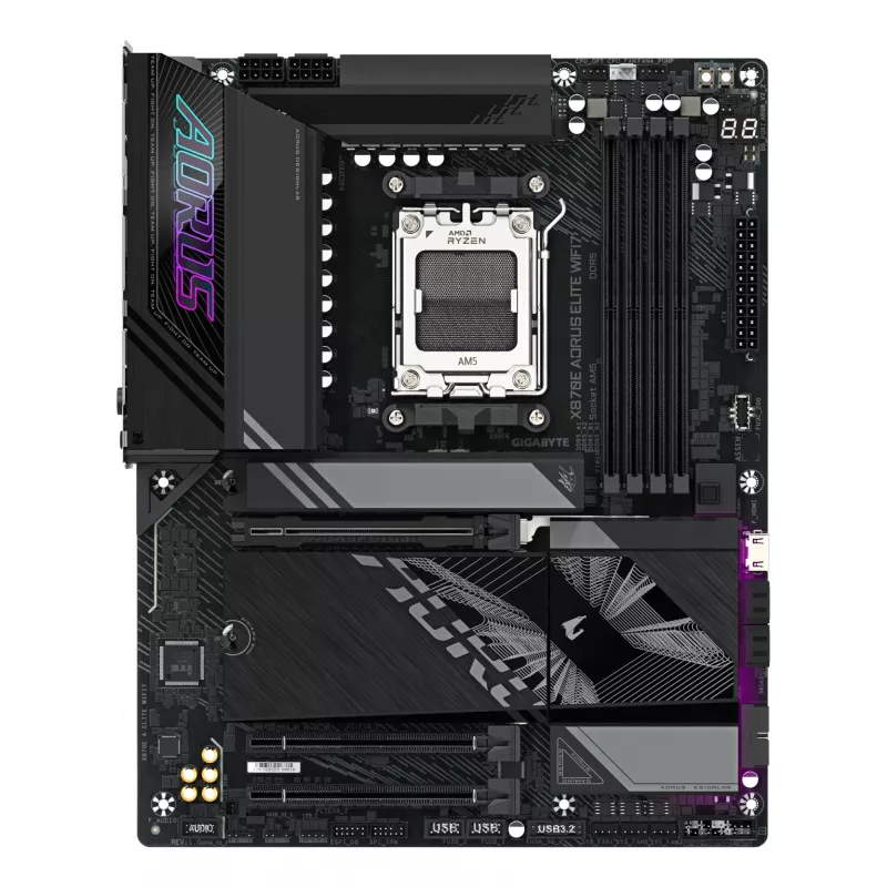 Płyta główna GIGABYTE X870E AORUS ELITE WIFI7 ATX, AMD X870E, Socket AM5, DDR5, 4x DIMM, Wi‑Fi 7, 2.5Gb LAN