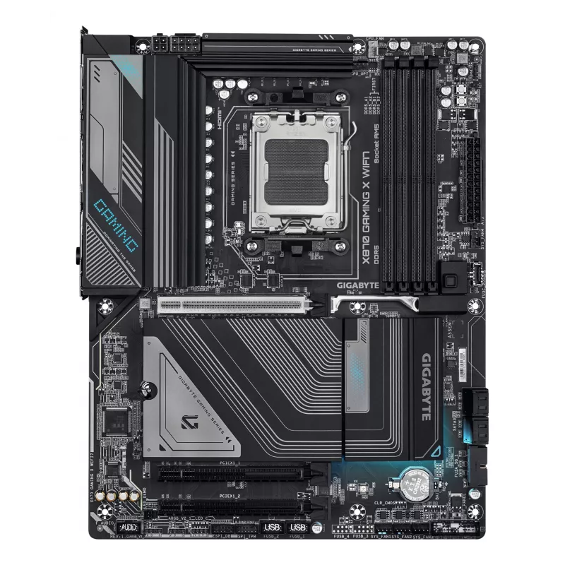 Płyta główna GIGABYTE X870 GAMING X WIFI7 - obsługuje procesory AMD Ryzen 9000, 16+2+2 faz VRM, do 8000 MHz DDR5 (OC), 1xPCIe 5.0 + 2xPCIe 4.0, Wi-Fi 7, 2.5GbE LAN, USB 4