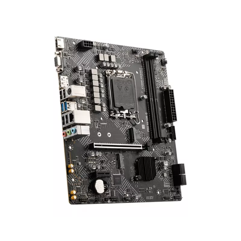 Płyta główna MSI PRO H610M-G — Intel H610, LGA 1700, micro ATX, DDR5, 2 DIMM, do 96 GB, M.2, SATA III, HDMI 2.1, DisplayPort 1.4
