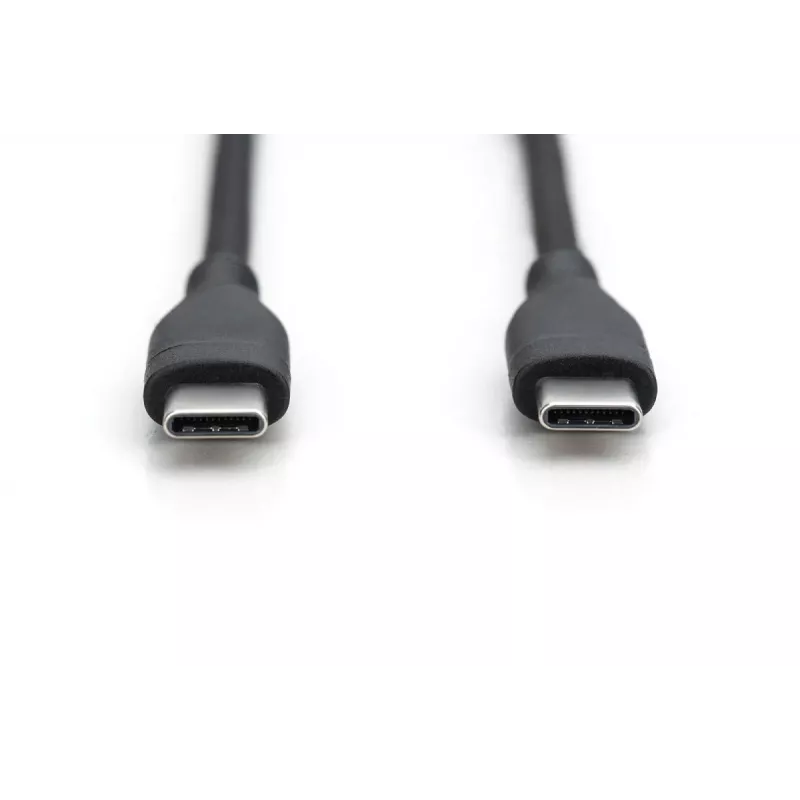 DIGITUS USB-C silikonowy kabel ładujący USB-C - USB-C USB 2.0 60W - 1m czarny