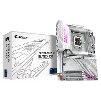 Płyta główna GIGABYTE Z890 AORUS ELITE X ICE - obsługuje procesory Intel Core Ultra (Series 2), 16+1+2 faz VRM, do 9500MHz DDR5 (OC), 1xPCIe 5.0 + 4xPCIe 4.0, Wi-Fi 7, LAN 2,5GbE, Thunderbolt 4
