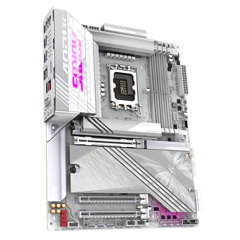 Płyta główna GIGABYTE Z890 AORUS ELITE X ICE - obsługuje procesory Intel Core Ultra (Series 2), 16+1+2 faz VRM, do 9500MHz DDR5 (OC), 1xPCIe 5.0 + 4xPCIe 4.0, Wi-Fi 7, LAN 2,5GbE, Thunderbolt 4