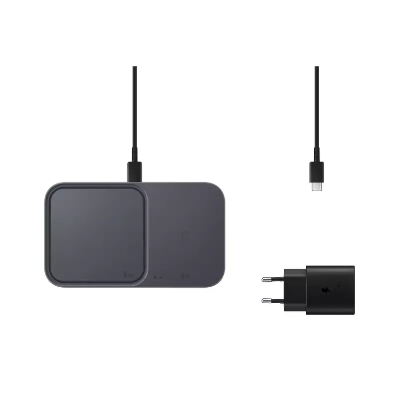 Ładowarka bezprzewodowa Samsung EP-P5400, 15 W, szara, ładowarka wewnętrzna USB, kompatybilna ze słuchawkami, smartfonami i smartwatchami