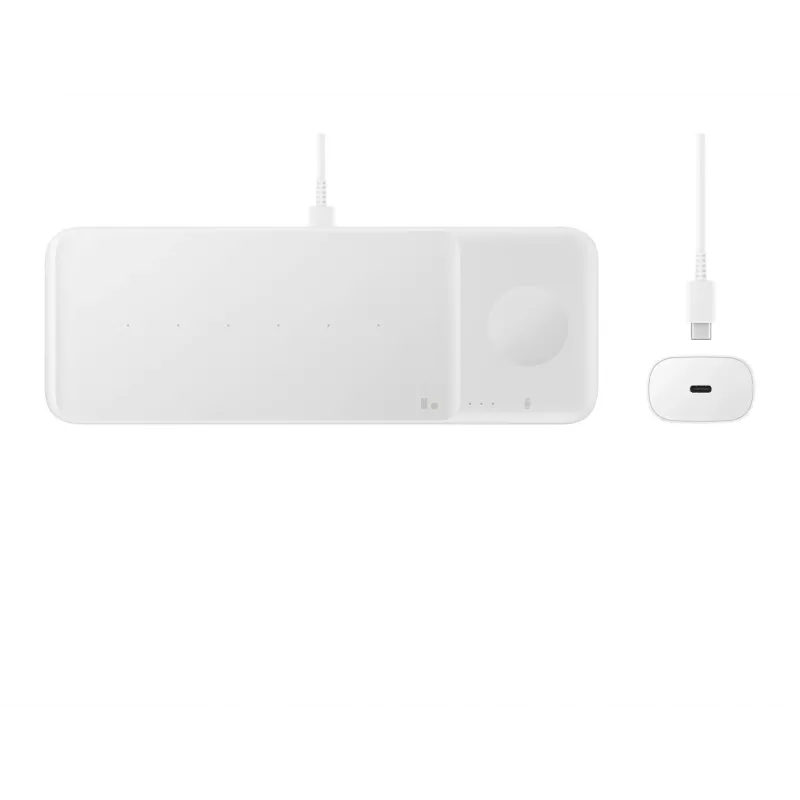 Samsung Wireless Charger Trio Słuchawki, Smartfon, Smartwatch Biały USB Ładowanie bezprzewodowe Szybkie ładowanie Wewnętrzne