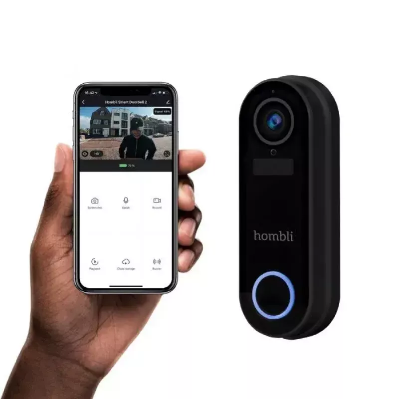Smart Doorbell Hombli Pack Czarny biały IP65 Wireless 1080p