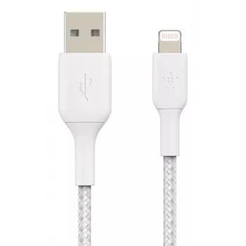BELKIN Lightning To USB-a kabel Braided 1m biały