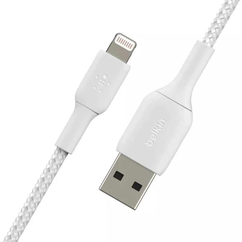 BELKIN Lightning To USB-a kabel Braided 1m biały