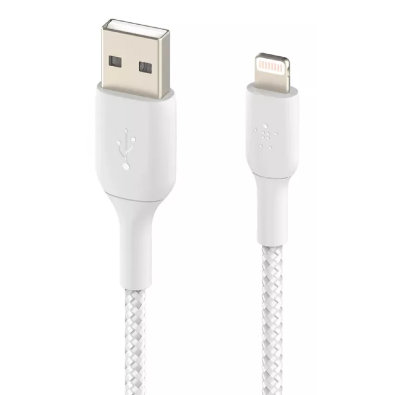 Kabel BELKIN Lightning na USB-A w oplocie 2 m biały