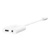 BELKIN Charge Adapter Rockstar 3.5mm Audio + USB-c biały
