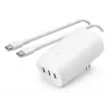 BELKIN Ładowarka ścienna - Boostcharge - Ładowarka USB-C 3-portowa - Z PPS 67 W - Biała