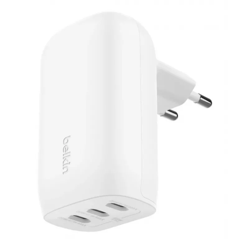 BELKIN Ładowarka ścienna - Boostcharge - Ładowarka USB-C 3-portowa - Z PPS 67 W - Biała