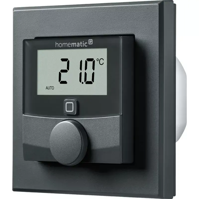 Termostat ścienny HomeMatic HmIP-BWTH-A antracytowy 230V — regulator temperatury pokojowej, zasilany sieciowo