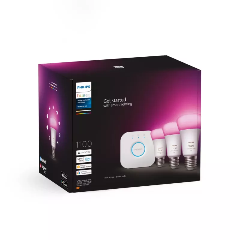 Zestaw startowy inteligentnego oświetlenia Philips Hue biały and colour ambience E27 Bluetooth Zigbee