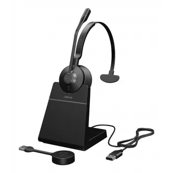 Jabra Engage 55 SE - USB-A UC Mono (z podstawką), EMEA/APAC, Bezprzewodowe, 40 - 16000 Hz, Biuro/Centrum telefoniczne, 57 g, Zestaw słuchawkowy, Czarny