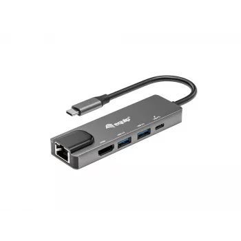 Equip USB-C 5 w 1 Adapter wielofunkcyjny, HDMI, Gigabit LAN, USB 3.2 GEN1, 100W USB PD