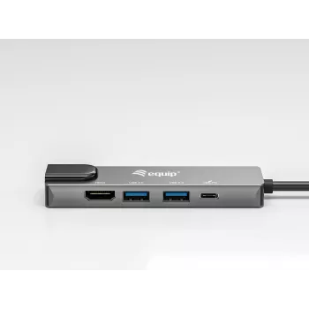 Equip USB-C 5 w 1 Adapter wielofunkcyjny, HDMI, Gigabit LAN, USB 3.2 GEN1, 100W USB PD