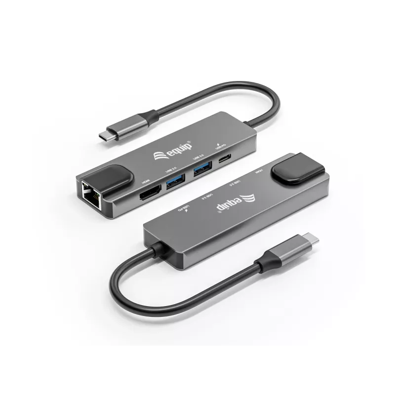 Equip USB-C 5 w 1 Adapter wielofunkcyjny, HDMI, Gigabit LAN, USB 3.2 GEN1, 100W USB PD