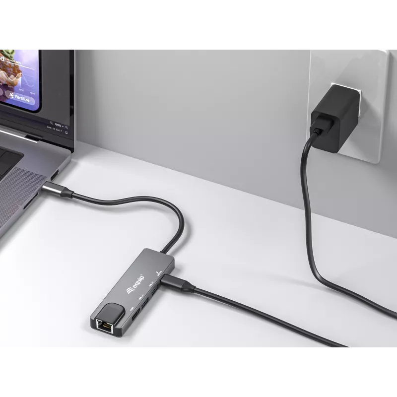 Equip USB-C 5 w 1 Adapter wielofunkcyjny, HDMI, Gigabit LAN, USB 3.2 GEN1, 100W USB PD