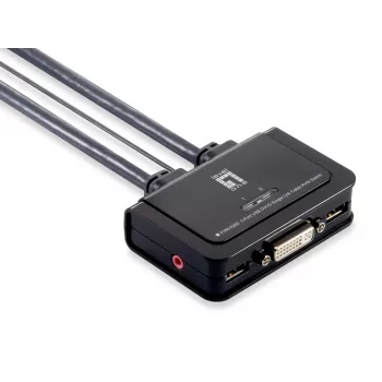 LevelOne 2-portowy przełącznik KVM USB DVI-D Single Link z obsługą audio