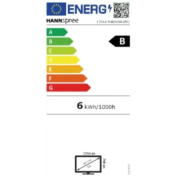 Hannspree HT161HNB monitor komputerowy 39,6 cm (15,6 cala) 1366 x 768 pikseli HD LED Ekran dotykowy Na biurko Czarny