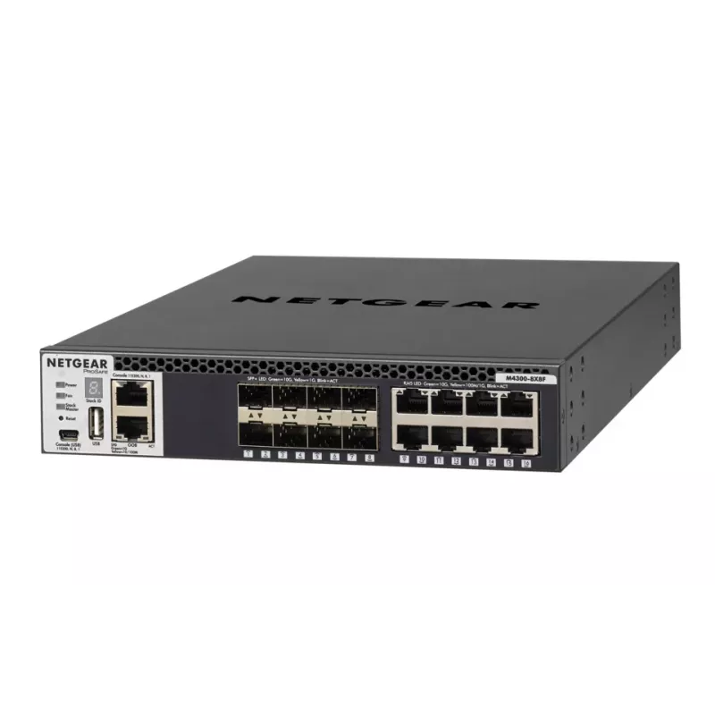NETGEAR M4300-8X8F Zarządzalny przełącznik L3 10G Ethernet (100/1000/10000) 1U Czarny