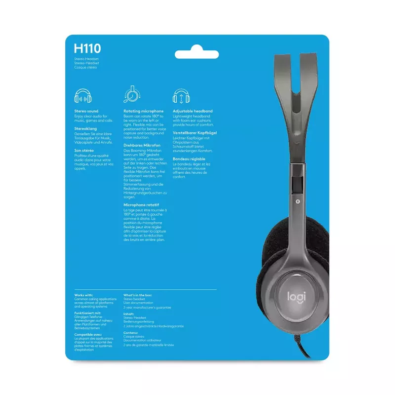 LOGITECH H110 - 3.5mm - Zestaw słuchawkowy stereo