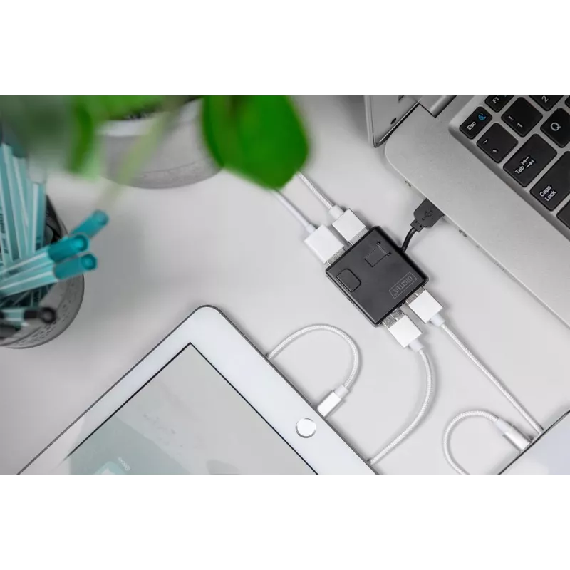 Koncentrator USB 2.0 High-speed 4 porty DIGITUS (da-70217)